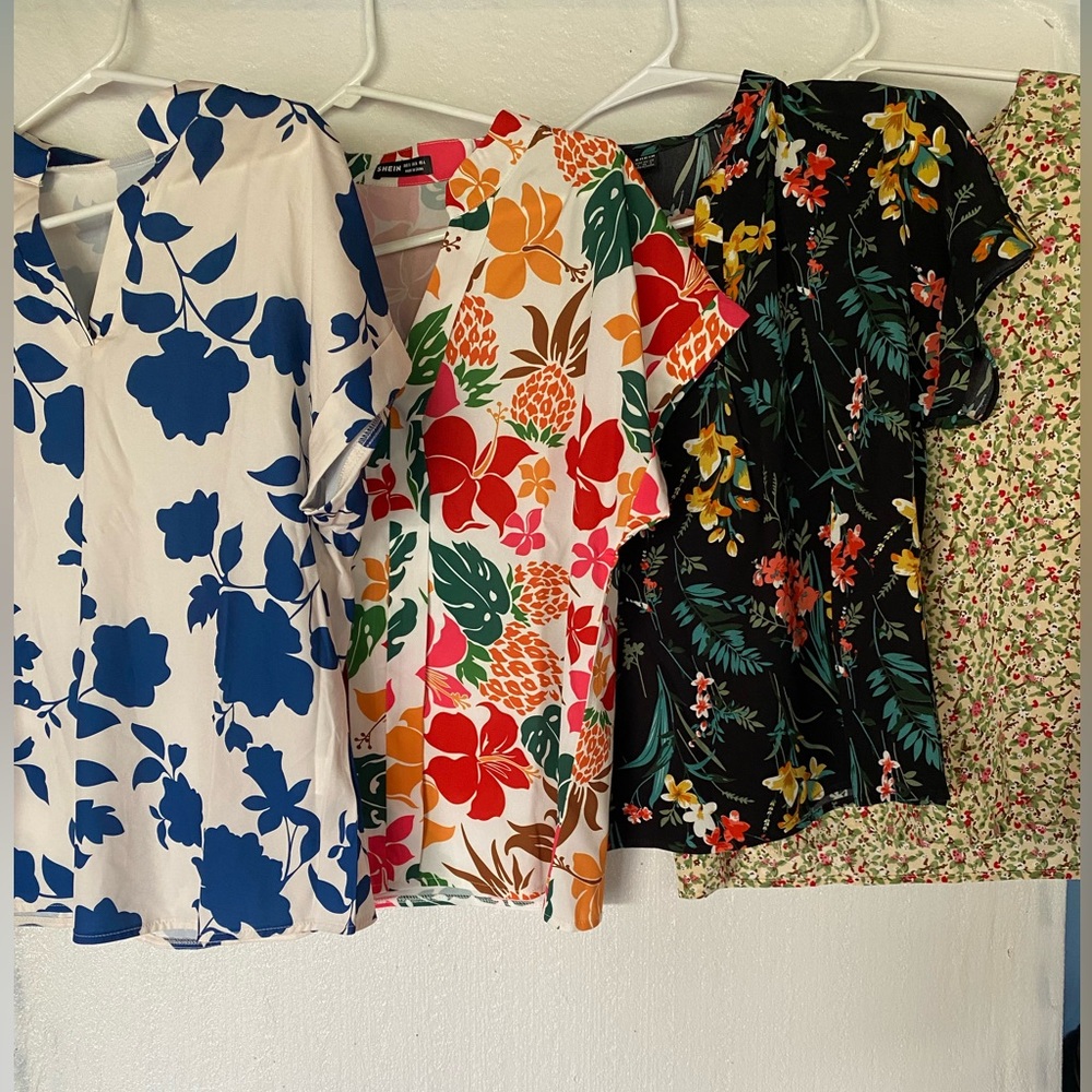 BRAND NEW! Ultimate Deal 4 Fun Design SHEIN Shirts Size Small Dress up, Vacation